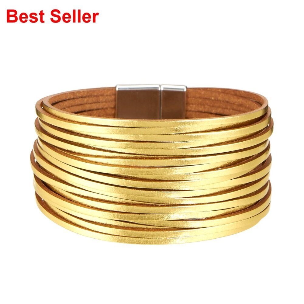 Faux Leather Wrap Bracelet with Lobster Claw Clasp